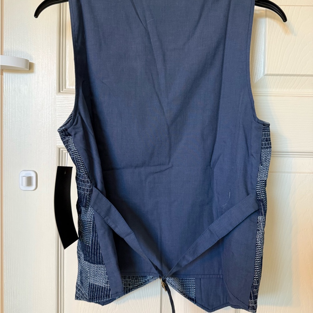 Tuckernuck denim patchwork Button-Up Vest NWT - image 4